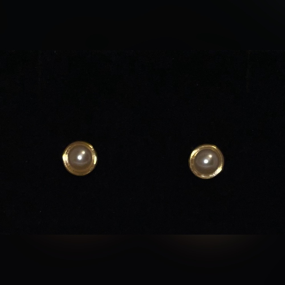 Timeless Gold Pearl Stud Earrings